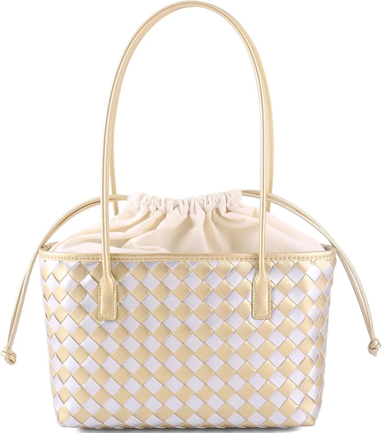 Woven handbags for women Vegan Leather Shoulder Handbags - Fashion Summer Beach Tote Bags - Large Travel Totes