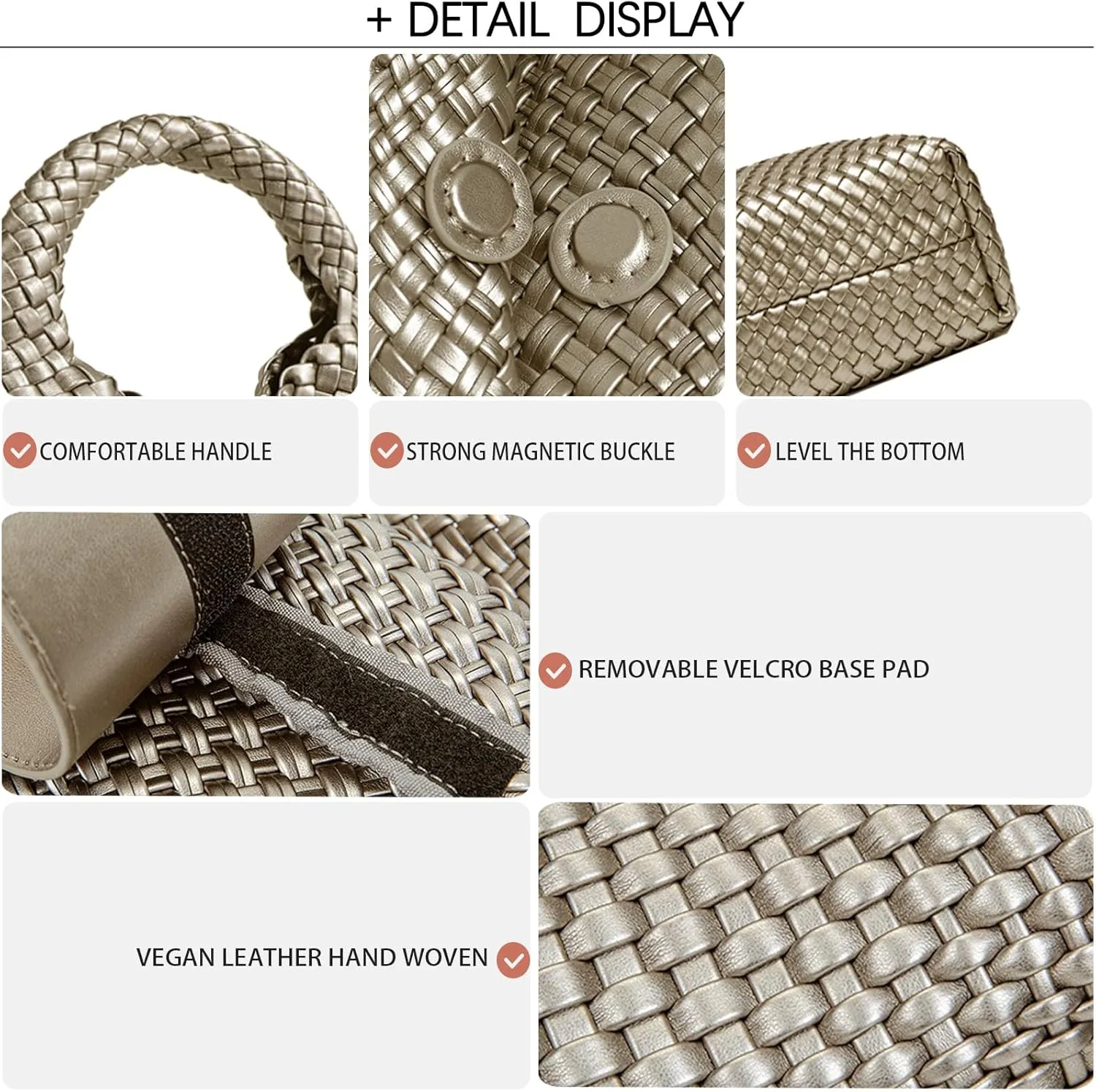 Woven Tote Bag For Women, Soft Foldable Top-Handle Wristlet Bag, Fashion Hobo Handbag, Composite Bag with Coin Purse