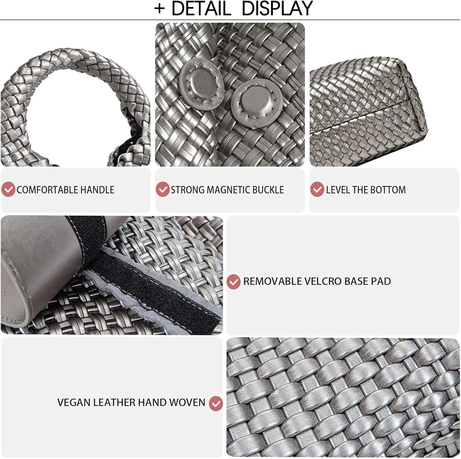 Woven Tote Bag For Women, Soft Foldable Top-Handle Wristlet Bag, Fashion Hobo Handbag, Composite Bag with Coin Purse