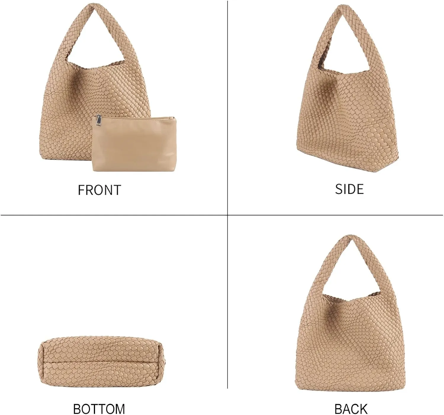 Woven Tote Bag Womens Purse Woven Bags for Women Large Summer BeachTote Bags Vegan Leather Shoulder Handbags Travel Totes