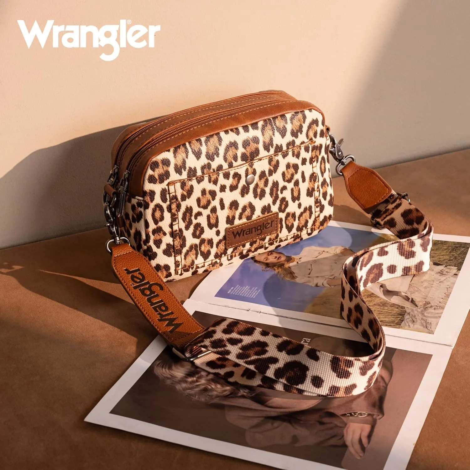 Wrangler Crossbody Purses for Women Trendy Camera Snapshot Bag with Wide Strap