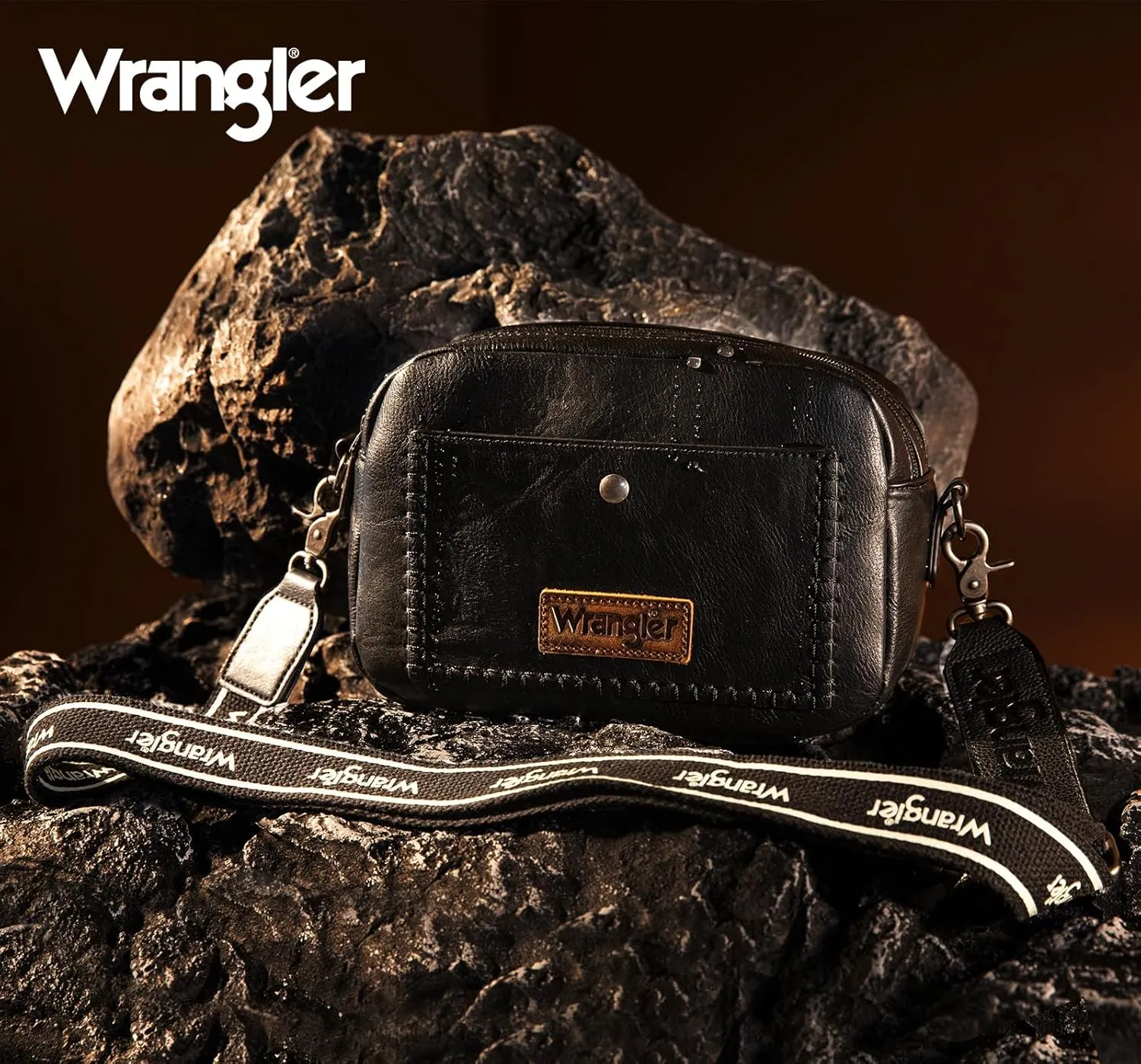 Wrangler Crossbody Purses for Women Trendy Camera Snapshot Bag with Wide Strap