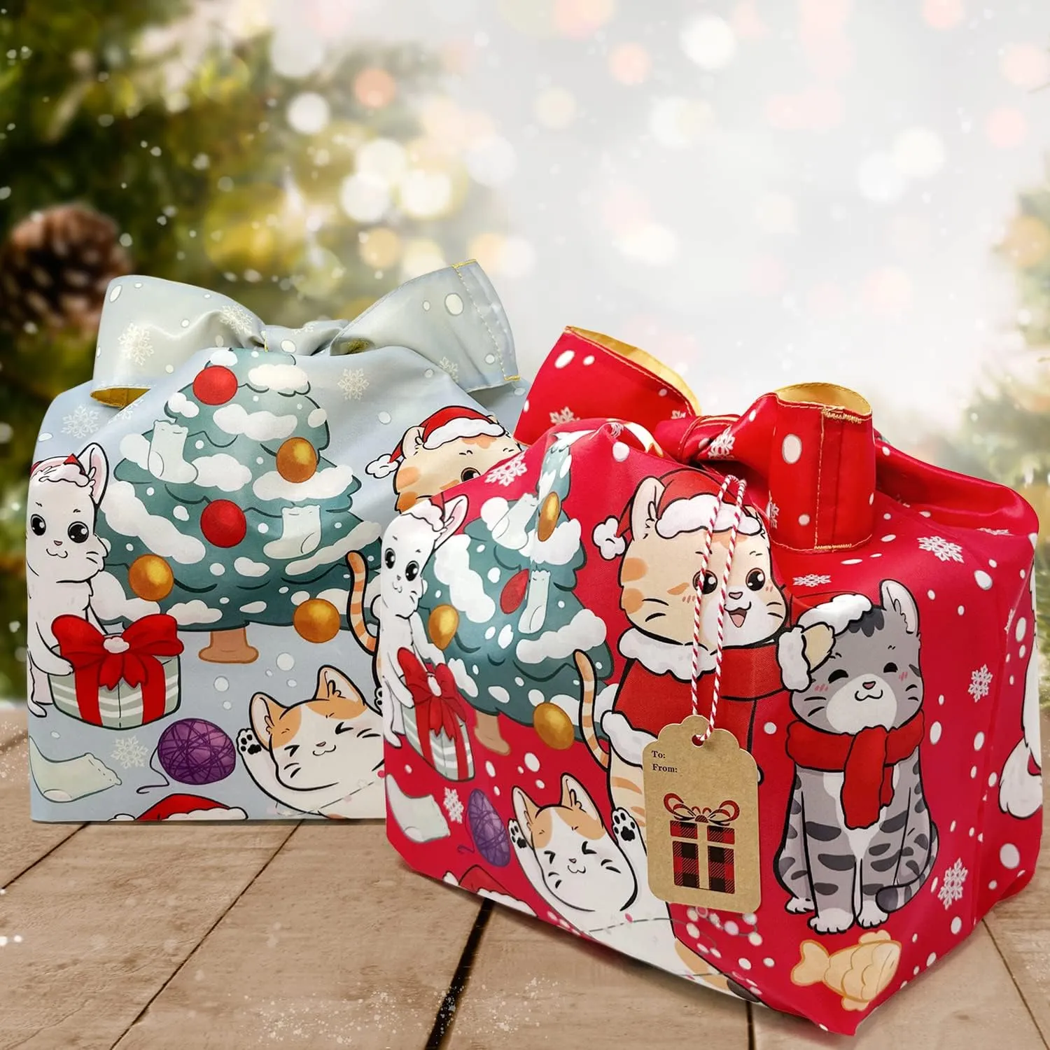 Wrapables Christmas Holiday AllyBag Collection Reusable Shopping Bag