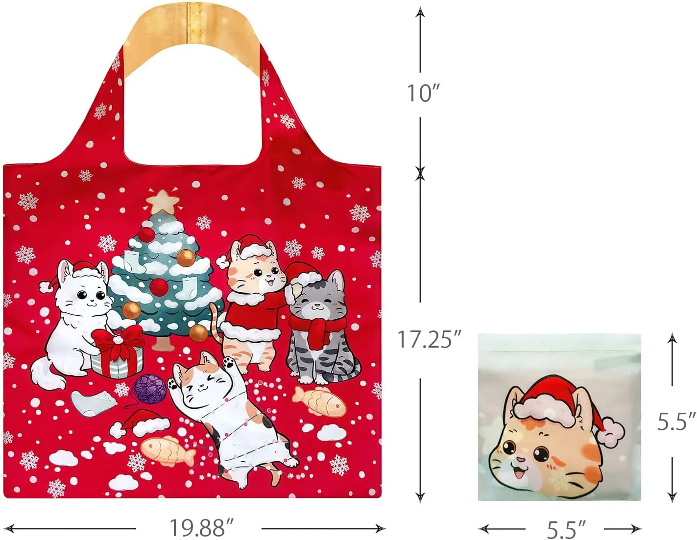 Wrapables Christmas Holiday AllyBag Collection Reusable Shopping Bag