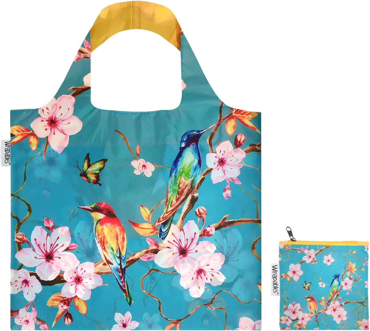 Wrapables Large Reusable Shopping Tote Bag with Outer Pouch