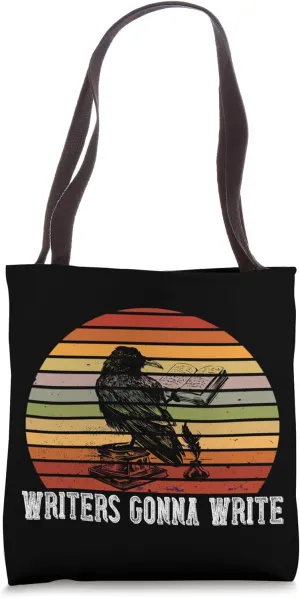 Writer Raven Retro Writers Gonna Write Writing Novel Tote Bag