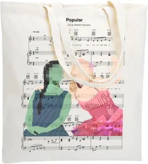 WZJHCL Elphaba & Glinda Tote Bag Broadway Witch Musical Tote Shopping Bag Broadway Theatre Shoulder Bag West End Gift