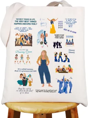 WZMPA Mama Musical Reusable Bag Donna & Rosie & Tanya Fans Gift Mama Character Travel Handbag Mama Theater Gift