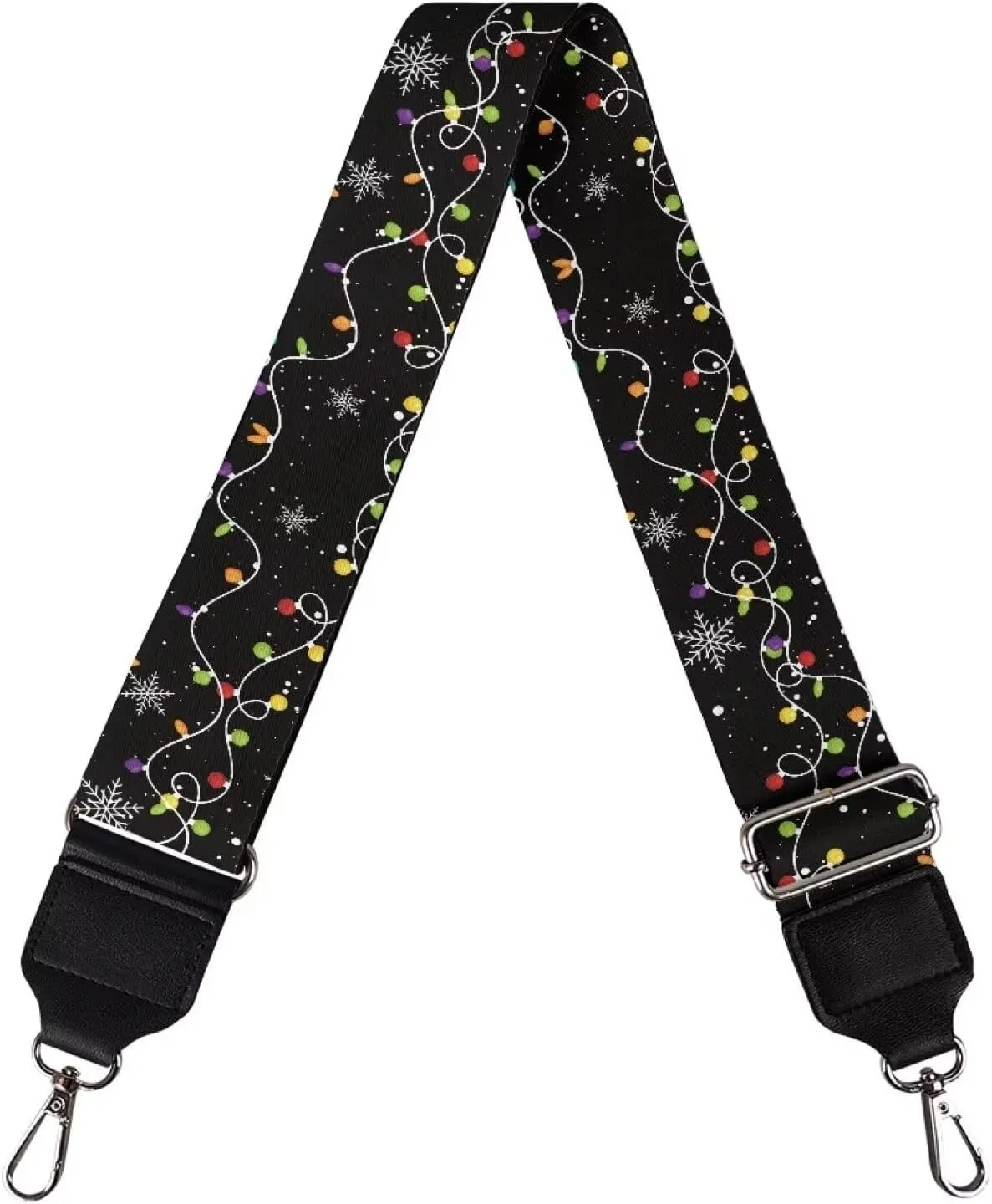 Xmas Snowflake Purse Strap Christmas Colorful Lights Purse Straps Adjustable Replacement Belt for Women Bags,Crossbody Bag,Luggage,Guitar