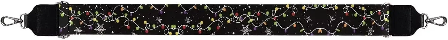 Xmas Snowflake Purse Strap Christmas Colorful Lights Purse Straps Adjustable Replacement Belt for Women Bags,Crossbody Bag,Luggage,Guitar