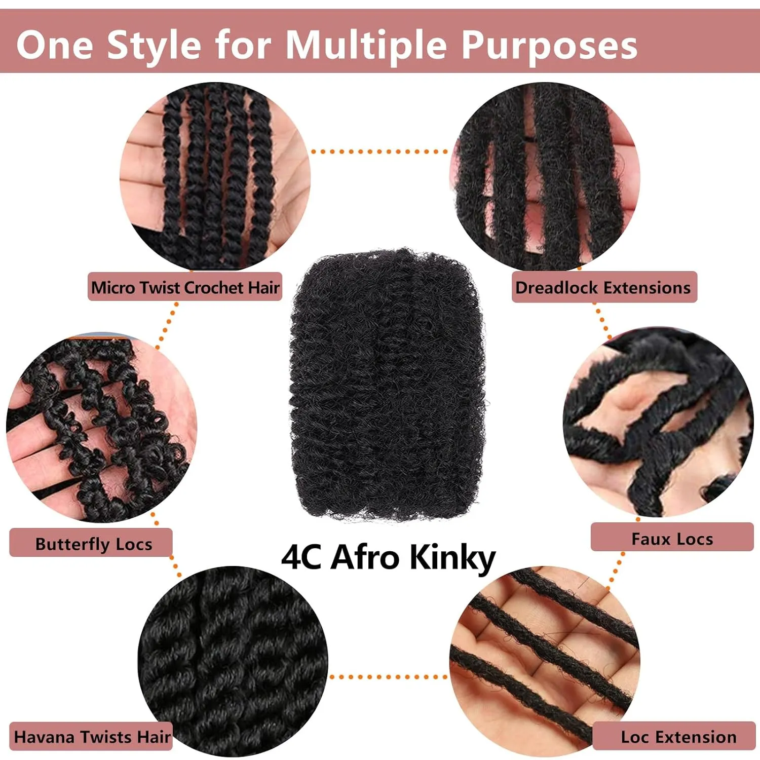 Xtrend 16 Inch 3 Bundles 90g Afro Kinky Curly Braiding Bulk Hair For Mini Braiding Twists，Afro Kinkys Bulk Synthetic Hair For Micro Spring Twist，Dreadlock Extensions Repair Locs Women (30g/pack)