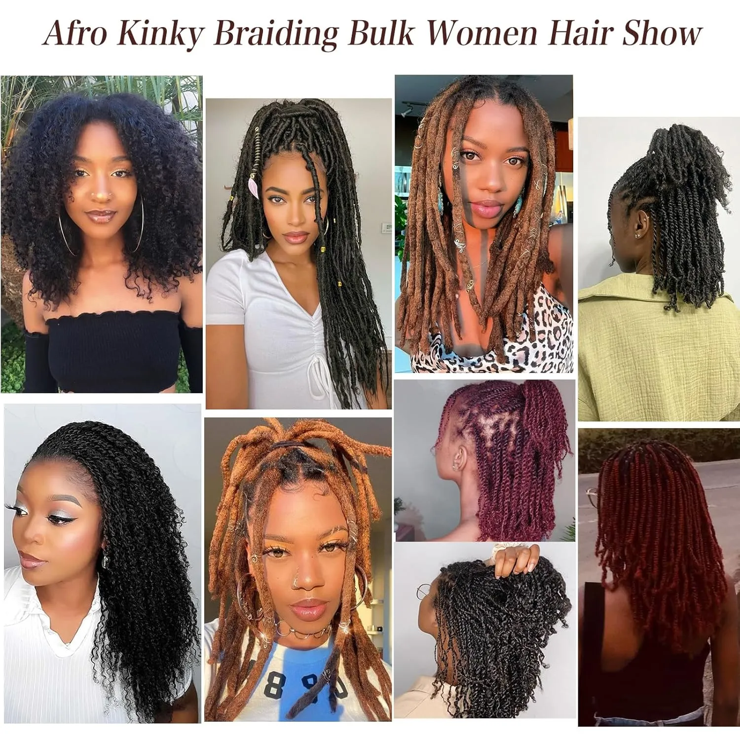 Xtrend 16 Inch 3 Bundles 90g Afro Kinky Curly Braiding Bulk Hair For Mini Braiding Twists，Afro Kinkys Bulk Synthetic Hair For Micro Spring Twist，Dreadlock Extensions Repair Locs Women (30g/pack)