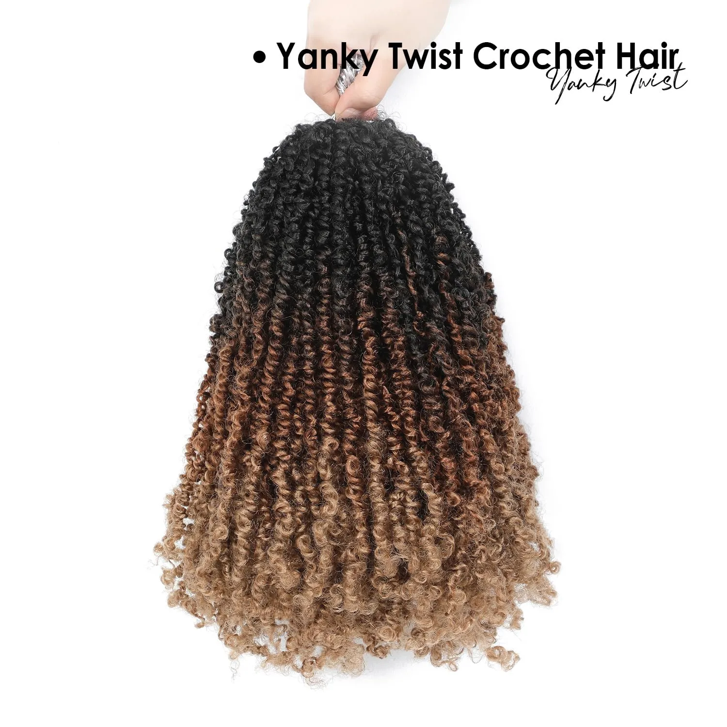 Yanky Twist Crochet Hair (10 12 14inch)*3,Total 9 packs,3 Tones Auburn Blonde,Pre-Looped Curly Mini Passion Twist,Pre-Twisted Micro Spring Twist,Yankee Twist Senegalese Twist Crochet Hair(OT1B/30/27#)