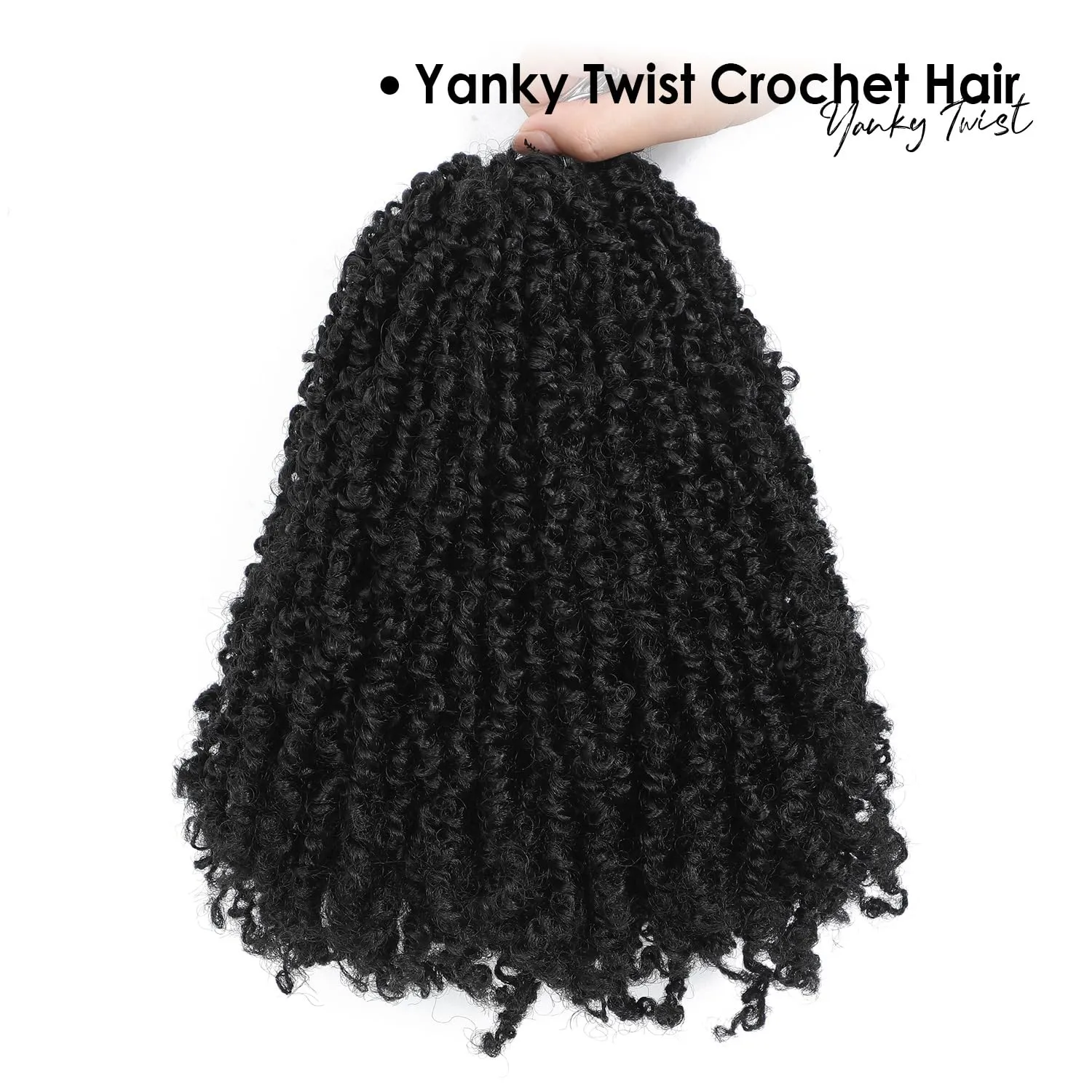 Yanky Twist Crochet Hair (10 12 14inch)*3,Total 9 packs,Natural Black,Pre-Looped Yankee Twist Mini Passion Twist,Pre-Twisted Micro Spring Twist,Boho Senegalese Twist Crochet Hair with Curly Ends (1B#)