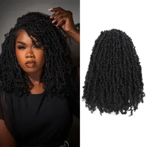 Yanky Twist Crochet Hair (10 12 14inch)*3,Total 9 packs,Natural Black,Pre-Looped Yankee Twist Mini Passion Twist,Pre-Twisted Micro Spring Twist,Boho Senegalese Twist Crochet Hair with Curly Ends (1B#)