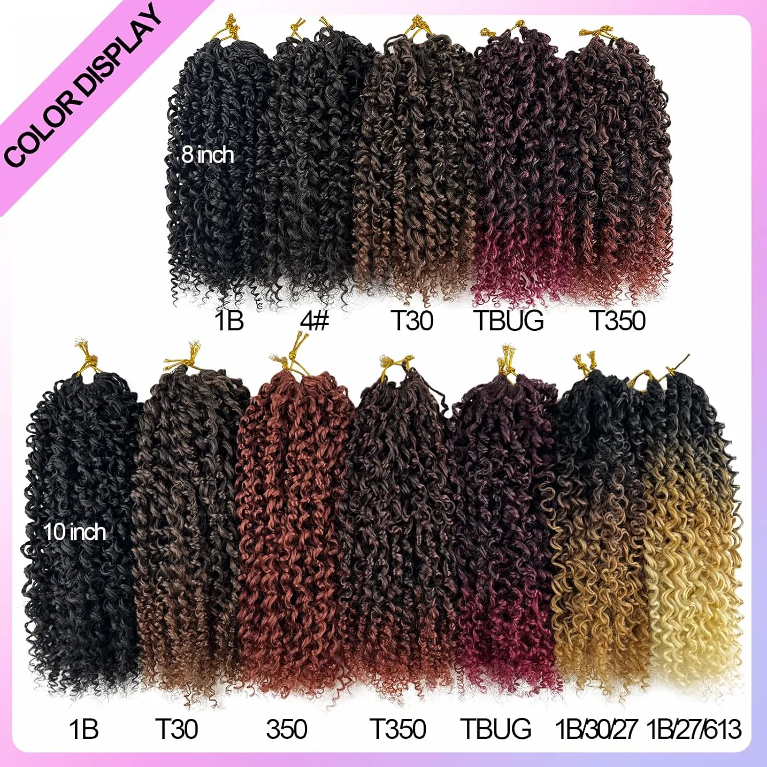 Yanky Twist Crochet Hair 1B/27 Ombre Blonde Pre-twisted Micro Passion Twist Hair 8 Inch Pre-looped Mini Curly Senegalese Twists Crochet Braids 8 Packs Short Synthetic Curly Crochet Hair(8in, 1B/27)