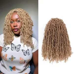 Yanky Twist Crochet Hair - (8 10 12 inch)*3,Total 9 packs,Honey Blonde,Pre-Looped Yankee Twist Mini Passion Twist,Pre-Twisted Micro Spring Twist,Boho Senegalese Twist Crochet Hair with Curly Ends(27#)