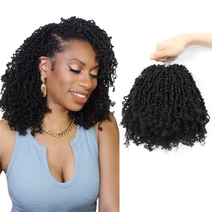 Yanky Twist Crochet Hair 8 Inch 8 Packs Black Crochet Yanky Twists Hair Spring Mini Twist Crochet Hair Extensions 1B Bohemian Passion Twist Braiding Hair for Black Women