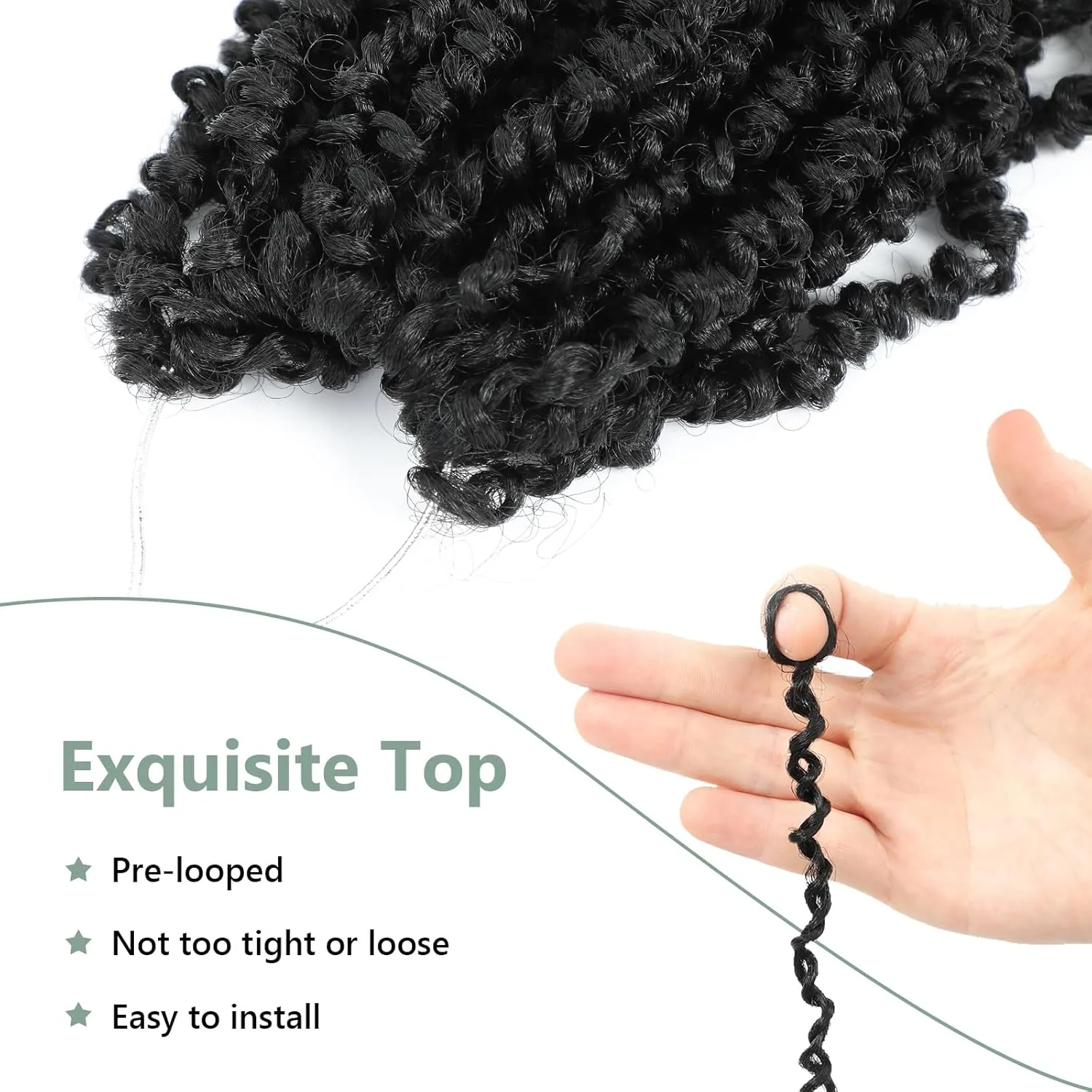 Yanky Twist Crochet Hair 8 Inch 8 Packs Black Crochet Yanky Twists Hair Spring Mini Twist Crochet Hair Extensions 1B Bohemian Passion Twist Braiding Hair for Black Women