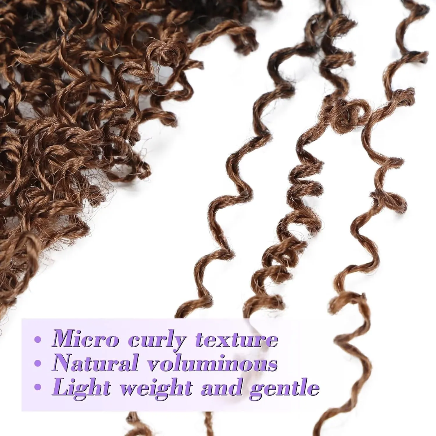 Yanky Twist Crochet Hair for black women 14 Inch 8 Packs 30 Stands/Pc,Pre-looped Fluffy Spring Mini Twist Passion Twist Ombre Brown Synthetic Crochet Braids Braiding Hair(14 Inch, T30-8P)