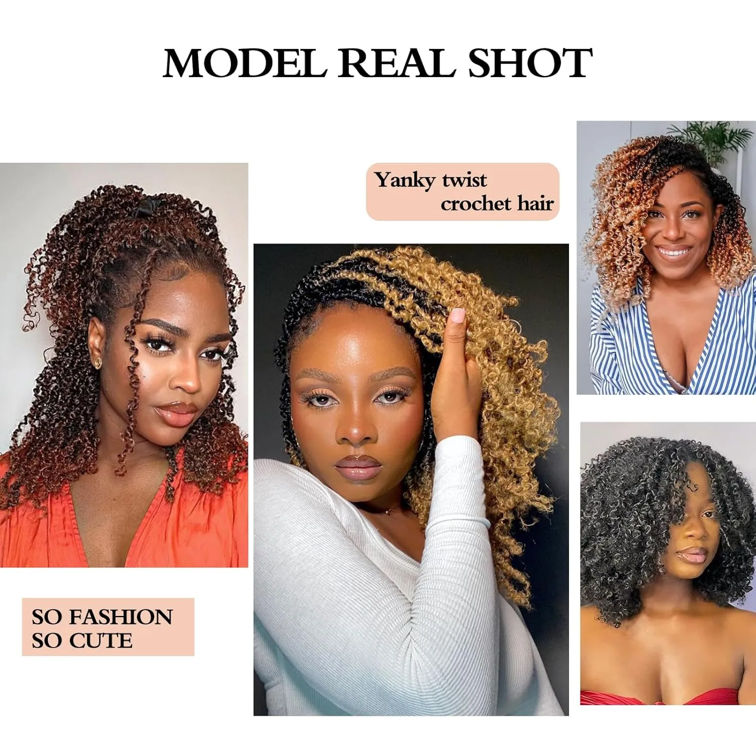 Yanky Twist Crochet Hair Yaki Pre-looped Twist Brown Spring Mini Crochet Hair 8 Inch 9 Packs Passion Twist With Curls Synthetic Braiding Hair Extensions (T1B/30/27)