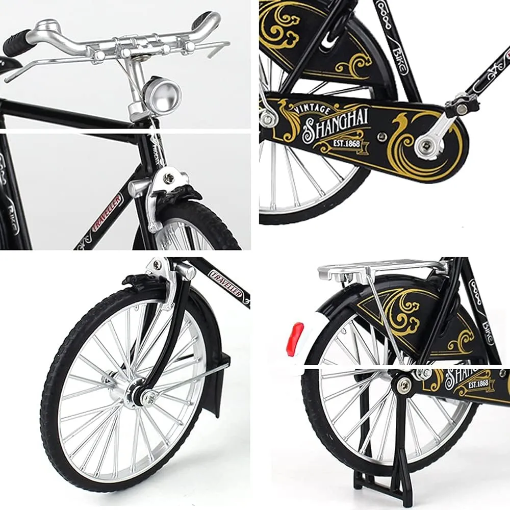 YEIBOBO ! Alloy Mini Retro Style Classical Bike Toy, Die-cast Retro Finger Bike Model for Collections (Black)