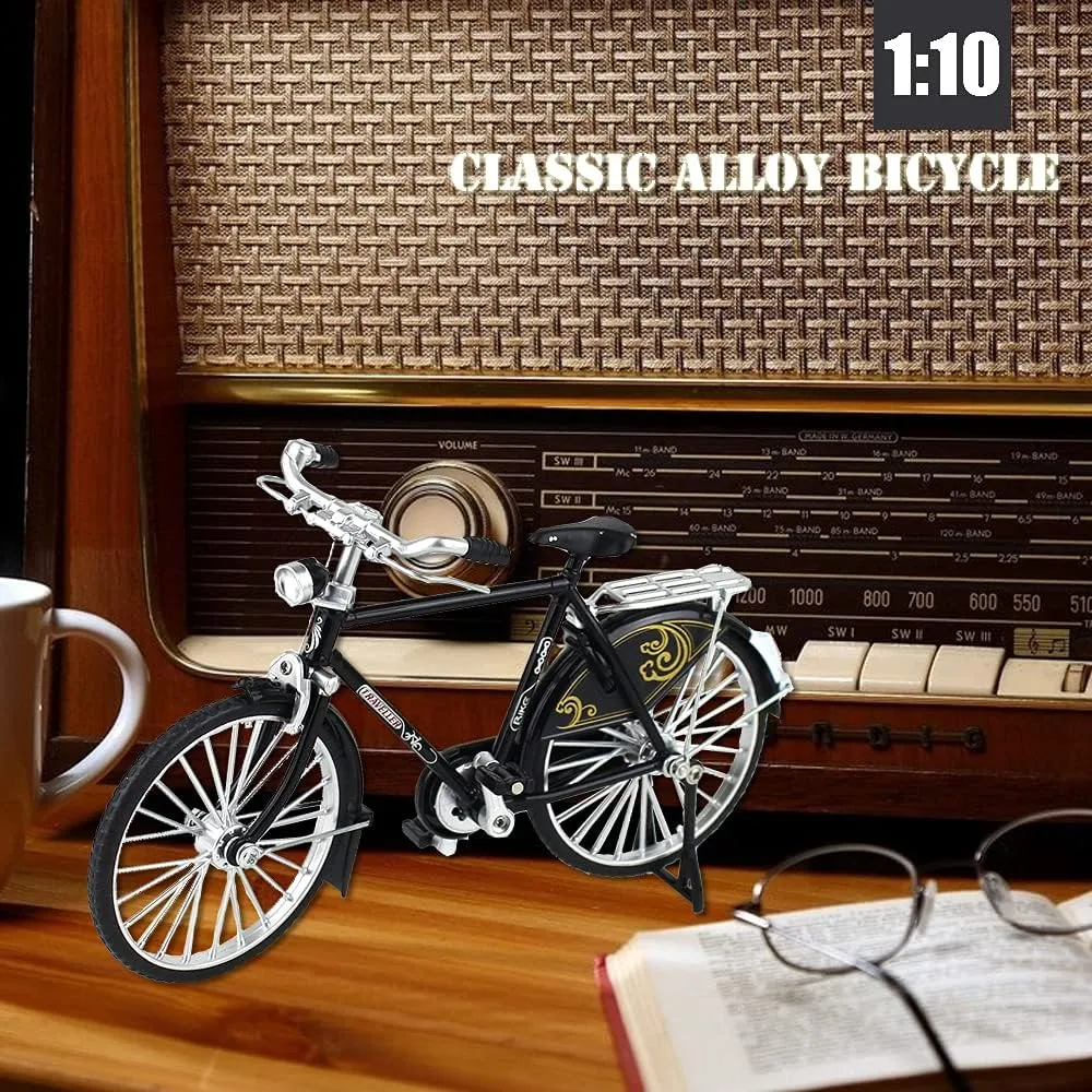 YEIBOBO ! Alloy Mini Retro Style Classical Bike Toy, Die-cast Retro Finger Bike Model for Collections (Black)