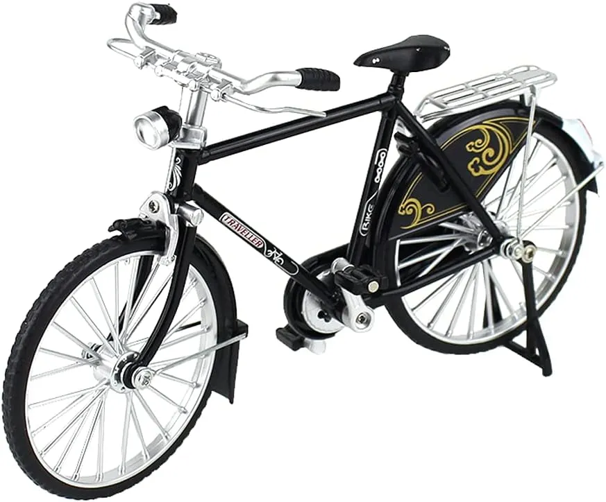 YEIBOBO ! Alloy Mini Retro Style Classical Bike Toy, Die-cast Retro Finger Bike Model for Collections (Black)