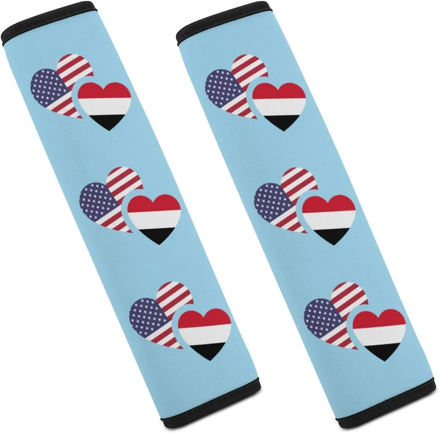 Yemen U.S. Flag Fashion Car Seat Belt Cover Pad for Shoulder Bag Camera Soft Comfort Accessories 2PCS