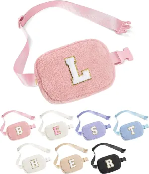 YOOLIFE Birthday Gifts for 4 5 6 7 8 9 10 11 12 13 Year Old Girls - Initial Crossbody Bag Belt Bag Fanny Pack Purse, Gifts for Teen Girls Kids, Pink L