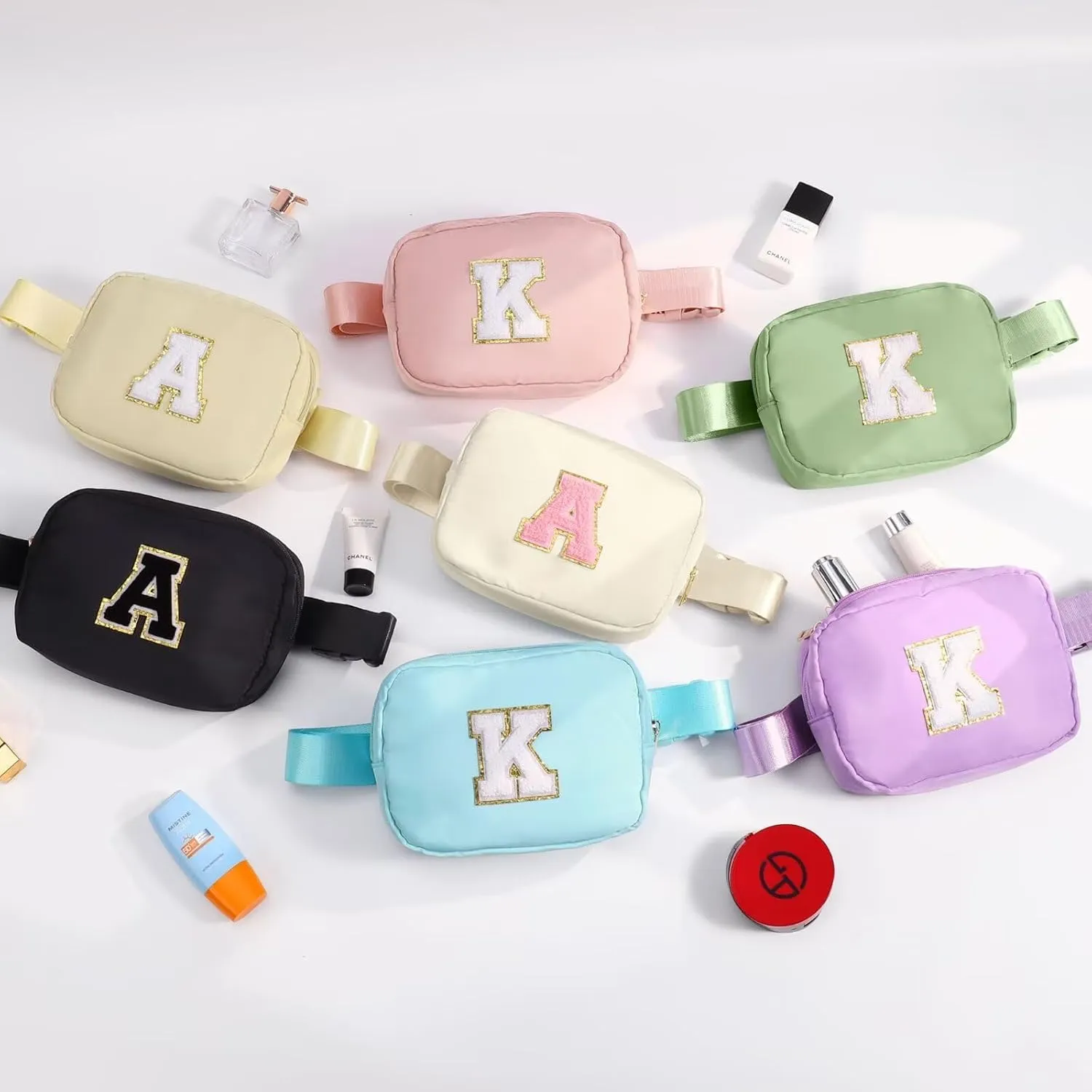 YOOLIFE Gifts for Girls - Graduation Gifts for Her Women Trendy, Mothers Day Gifts for Mom Daughter, Pink Initial Crossbody Bag Belt Bag for Women Her G
