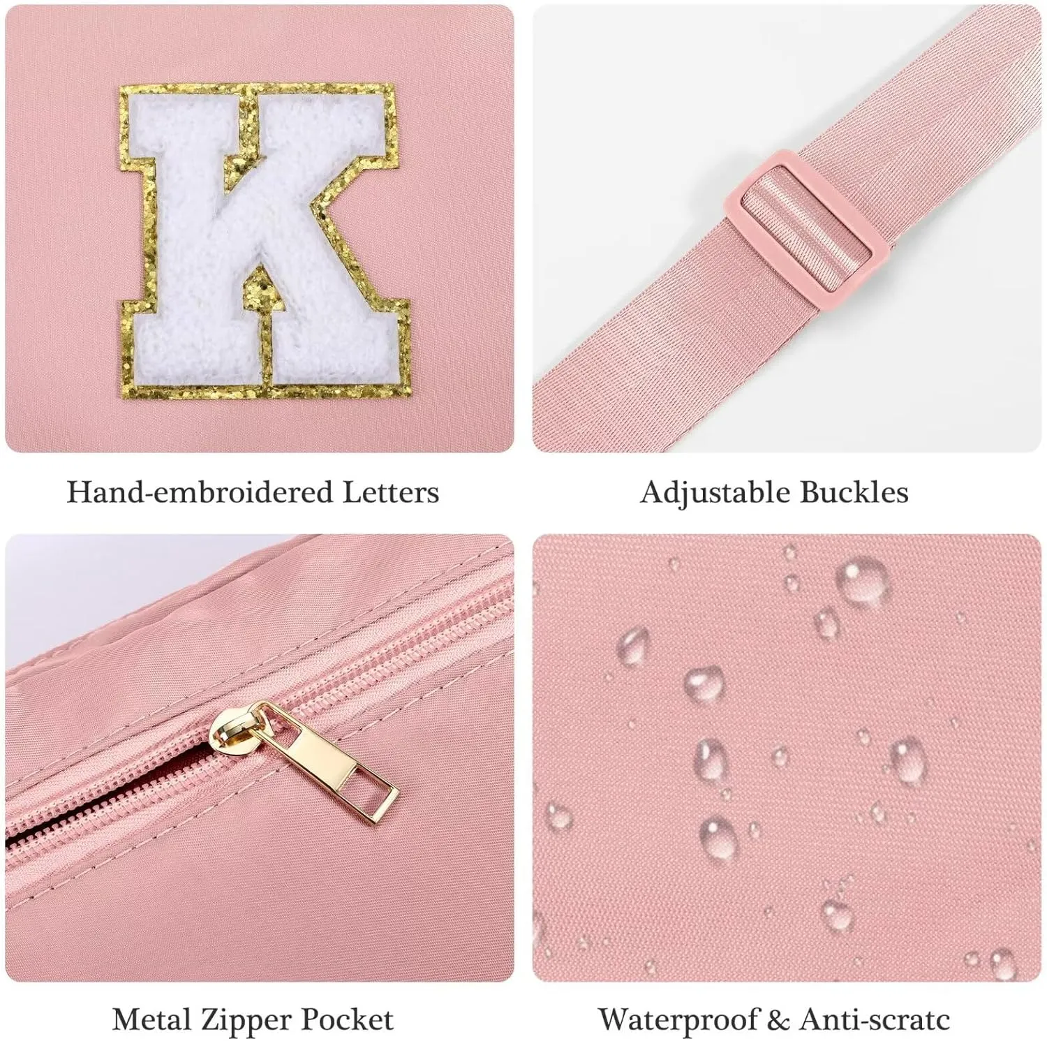 YOOLIFE Gifts for Girls - Graduation Gifts for Her Women Trendy, Mothers Day Gifts for Mom Daughter, Pink Initial Crossbody Bag Belt Bag for Women Her G