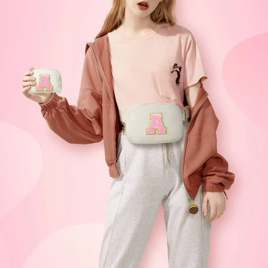 YOOLIFE Gifts for Kids Teen Girls - Personalized Birthday Gifts for Girls Women Daughter Sister Friends Mom, Initial Fanny Pack Crossbody Purse, White A