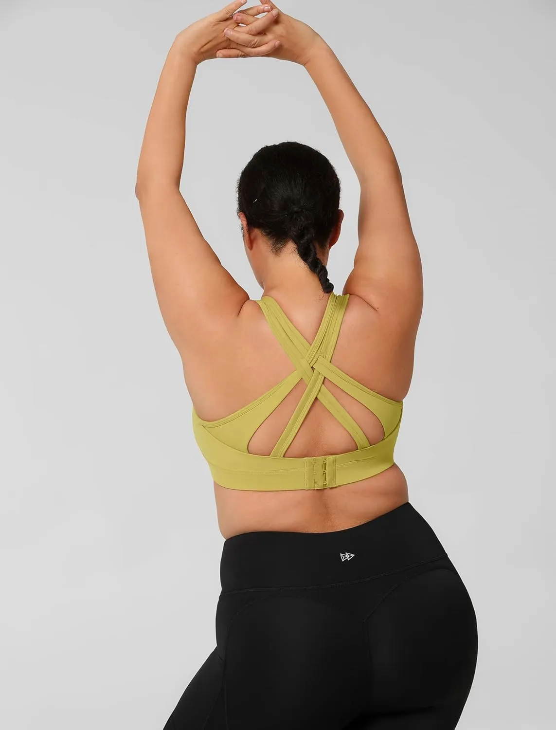 Yvette Women High Impact Sports Bras Criss Cross Back Sexy Running Bra for Plus Size
