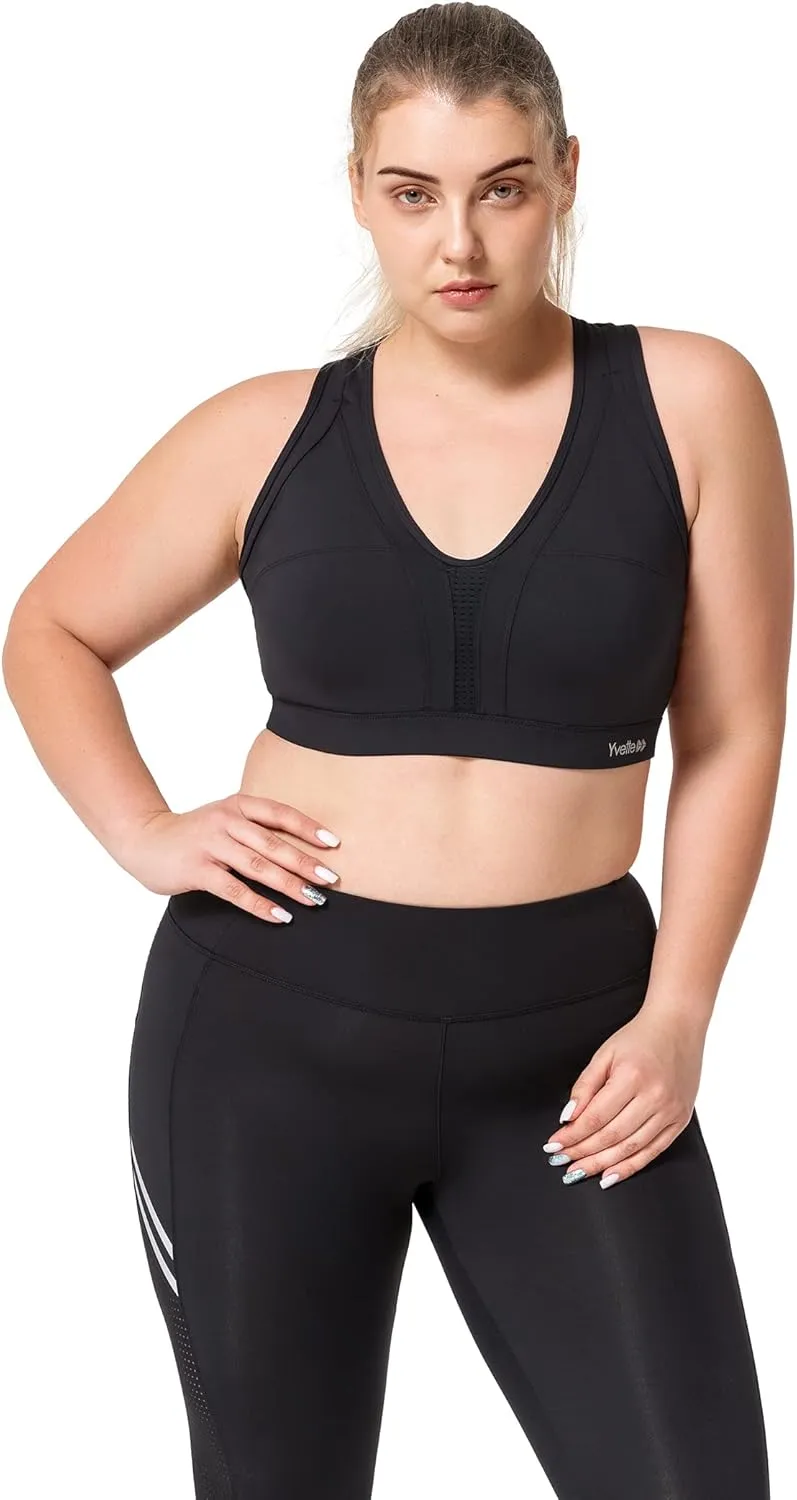 Yvette Women High Impact Sports Bras Criss Cross Back Sexy Running Bra for Plus Size