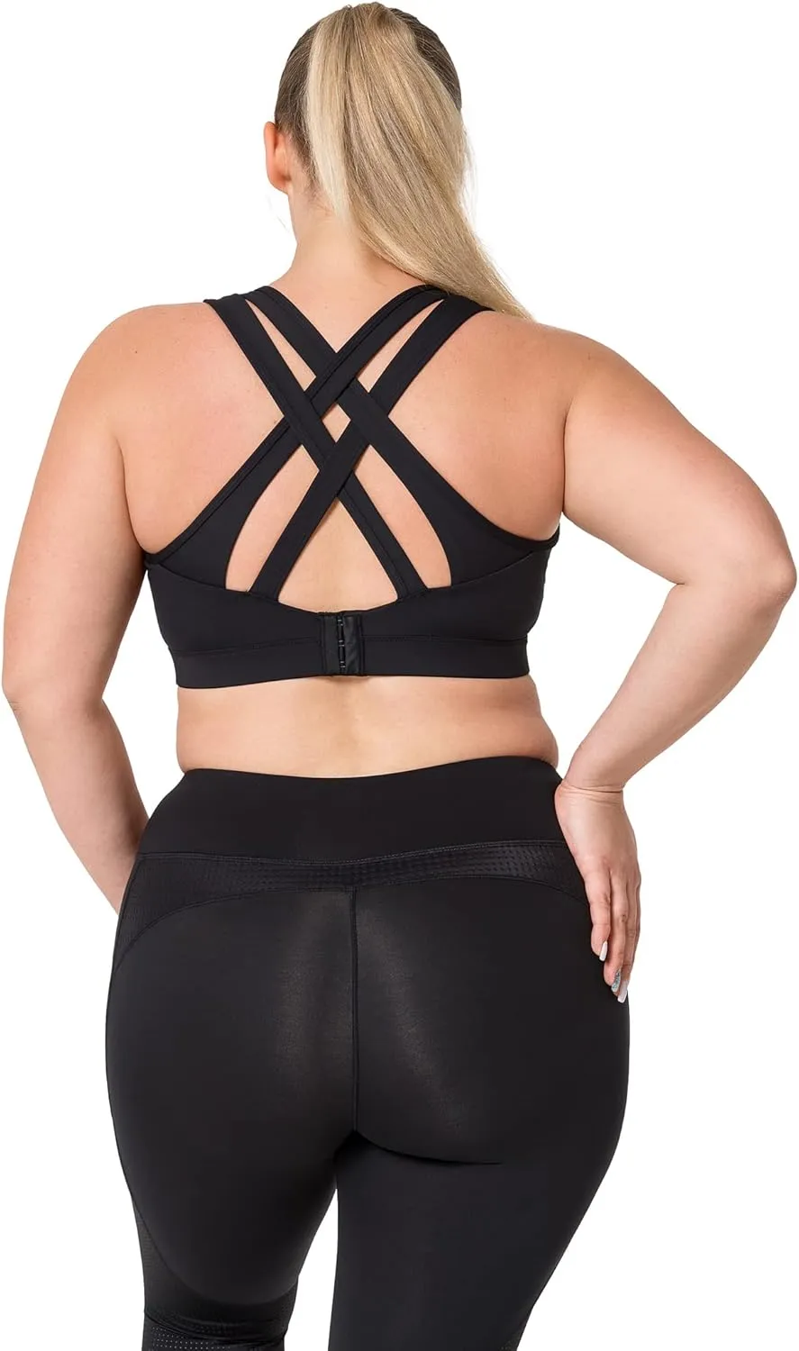 Yvette Women High Impact Sports Bras Criss Cross Back Sexy Running Bra for Plus Size