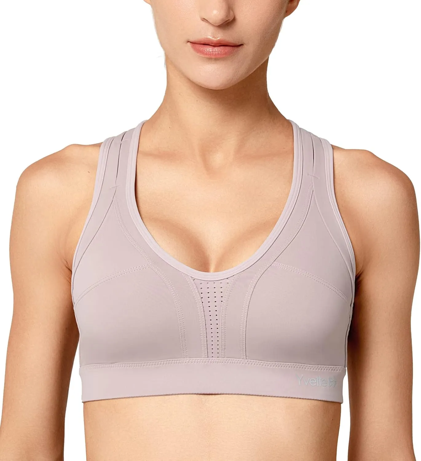 Yvette Women High Impact Sports Bras Criss Cross Back Sexy Running Bra for Plus Size