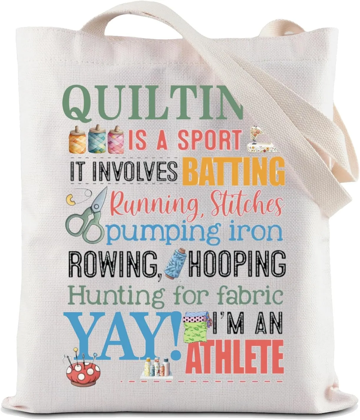 ZJXHPO Sewer Quilter Tote Bag Sewing Lover Gift Tailor Reusable Grocery Shopping Bag Quilt Mom Shoulder Bag