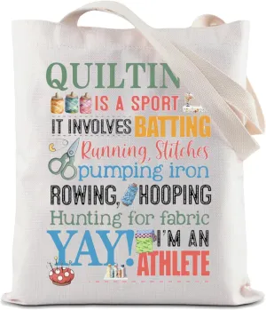 ZJXHPO Sewer Quilter Tote Bag Sewing Lover Gift Tailor Reusable Grocery Shopping Bag Quilt Mom Shoulder Bag