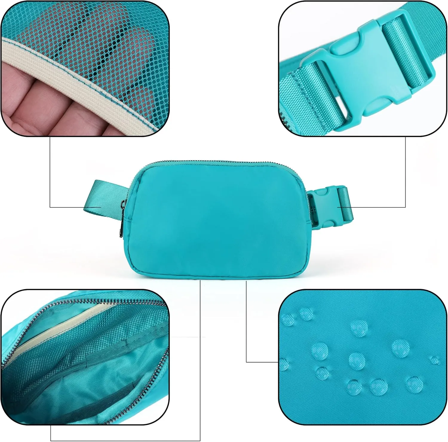 ZPN Mini Fanny Pack Belt Bag for Women and Men, Fashionable Waterproof Waist Pack with Adjustable Strap for Traveling, Hiking, Jogging, Cycling (Peppermint Green)